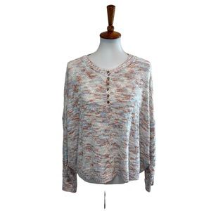 Listicle Sweater Space Dye Pink White Size Large